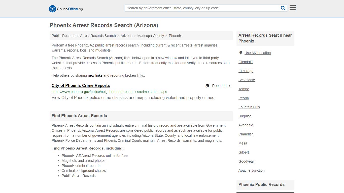 Arrest Records Search - Phoenix, AZ (Arrests & Mugshots) - County Office